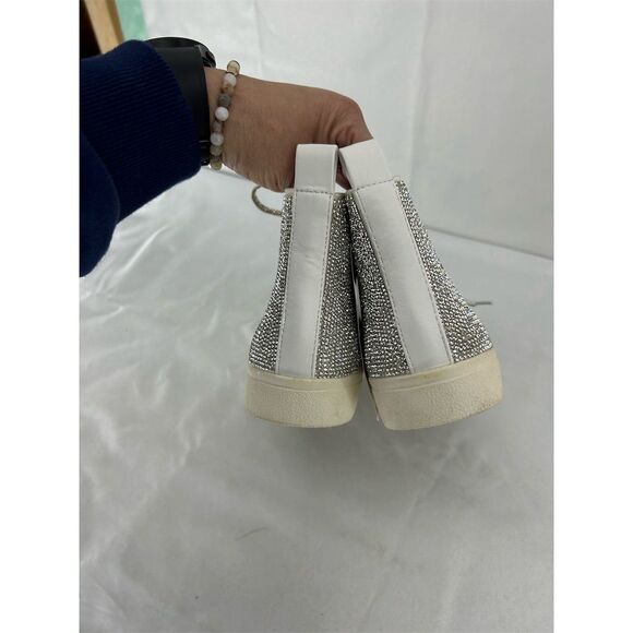 Steve Madden Bondi Women's High Top Sneakers White Rhinestones Size 7 NWT - Picture 6 of 10